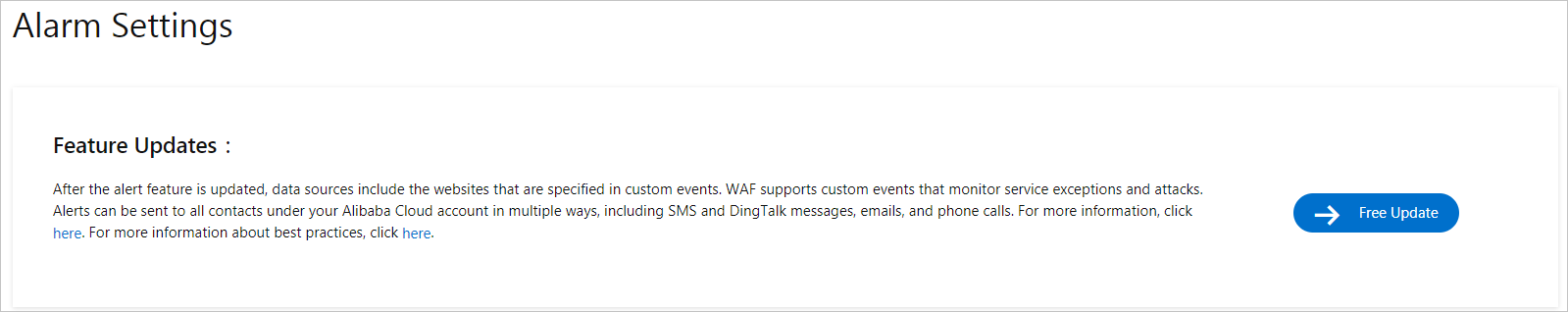 Feature upgrade