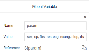 Configure the variable name and value