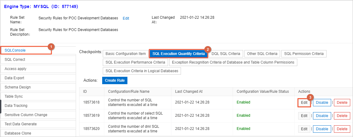 Modify the maximum number of SQL statements that can be executed at a time