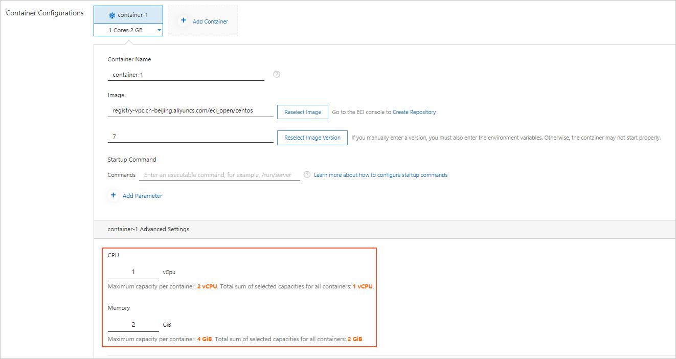Container Configurations