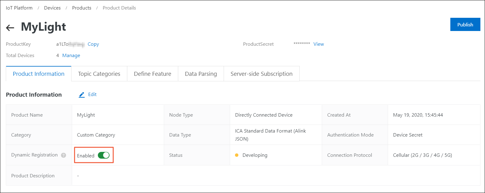 Enable dynamic registration