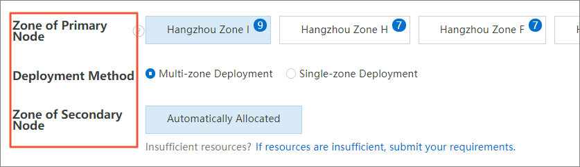 Select zones