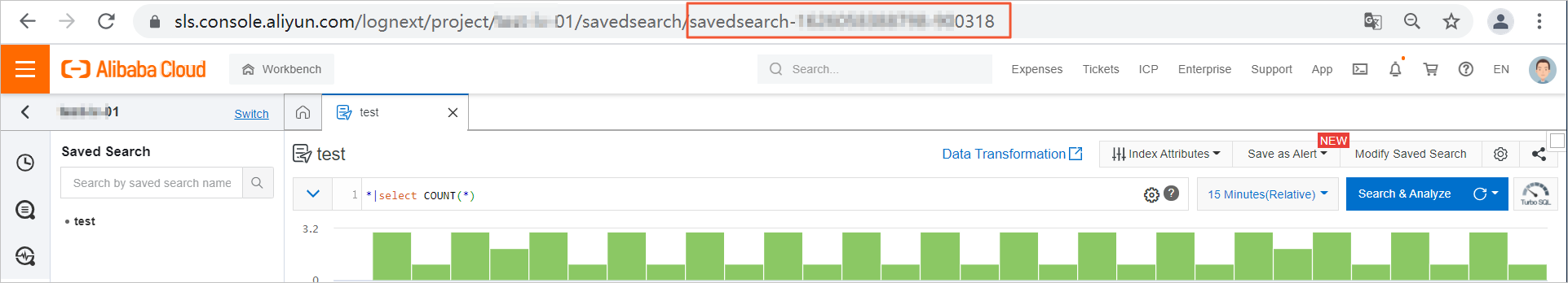 Saved search ID