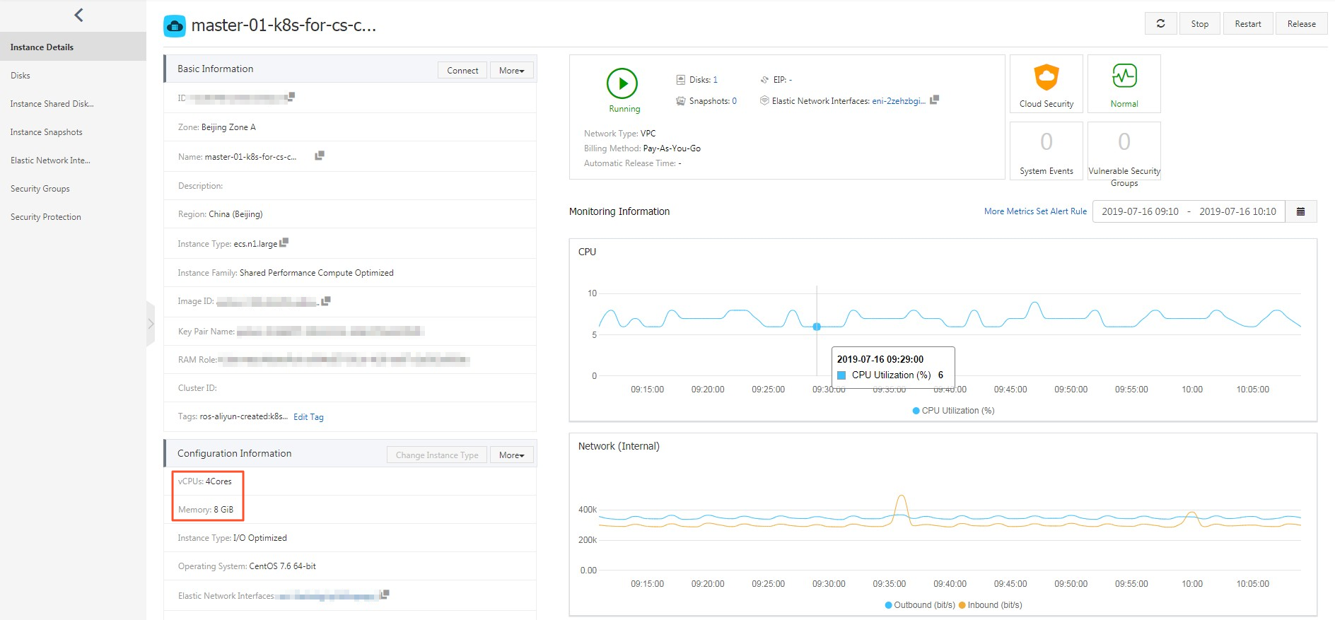 Instance Details page