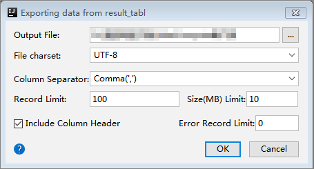Export data