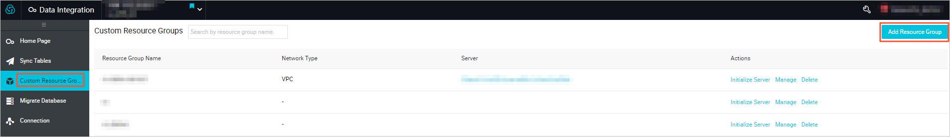 Create a custom resource group