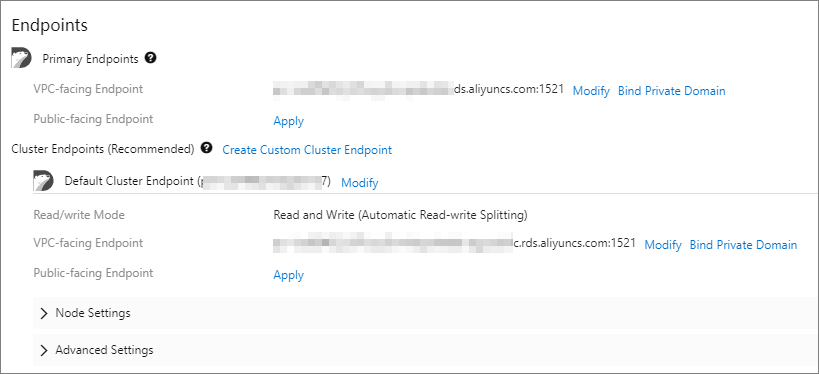 View endpoints