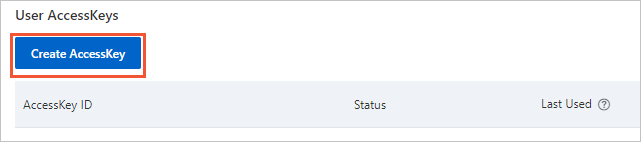 user accesskeys