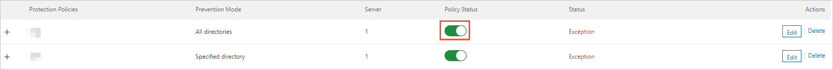 Enable a protection policy