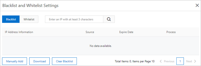 Blacklist and Whitelist Settings