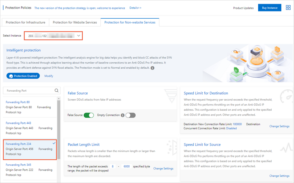 Create an anti-DDoS protection policy