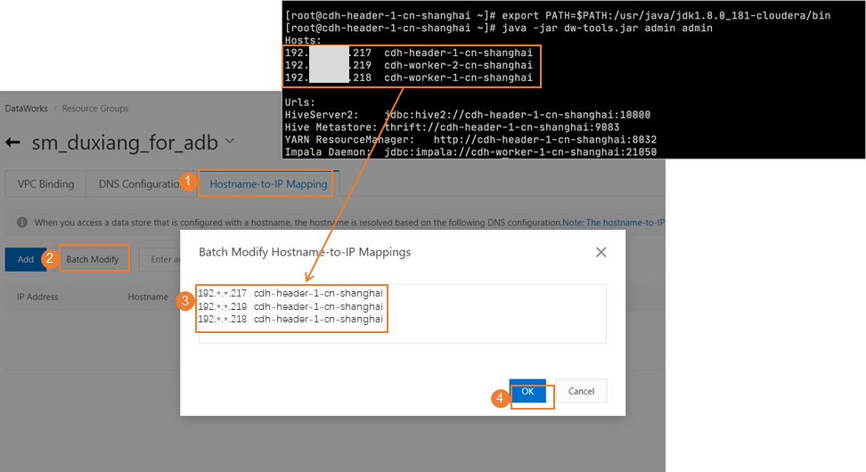 Configure hosts