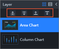 Icons to move the layer