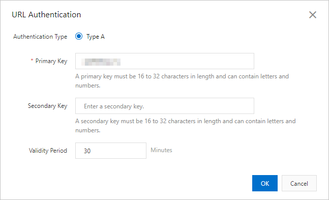 Configure URL signing