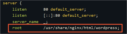 The configuration file of NGINX