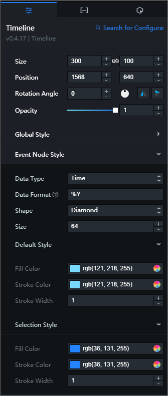 Configure the style of the Timeline widget