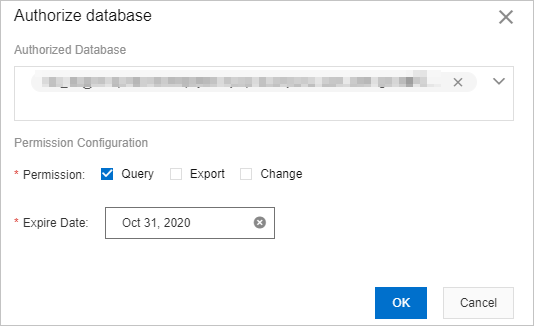 Grant permissions on a database as a DMS administrator