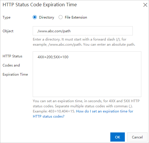 Status code expiration rule