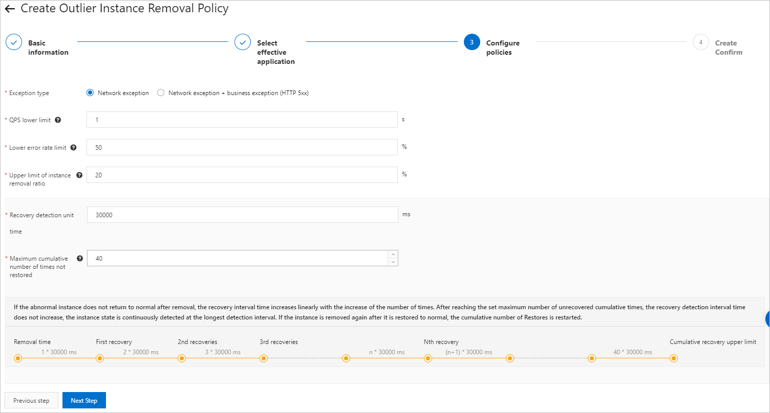 Create Outlier Instance Removal Policy - Configure Policies