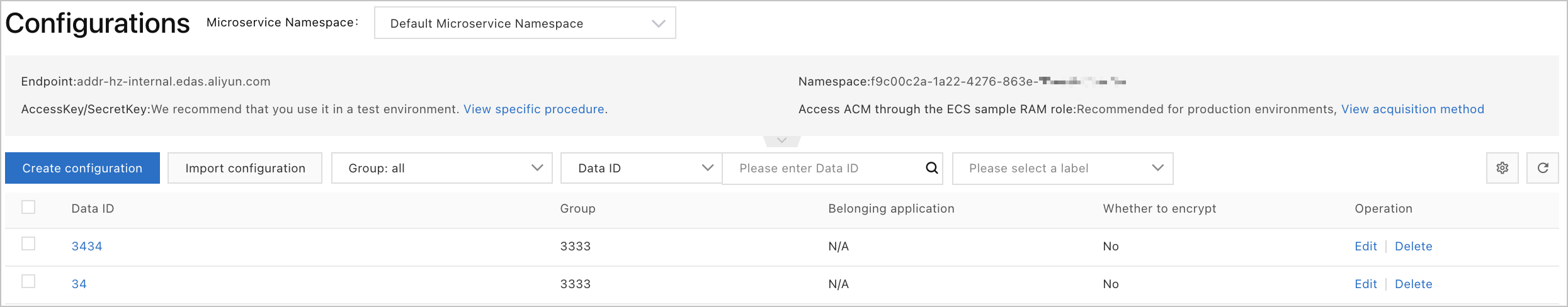 Set filter conditions to filter configuration records