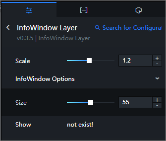 Settings tab of an InfoWindow layer