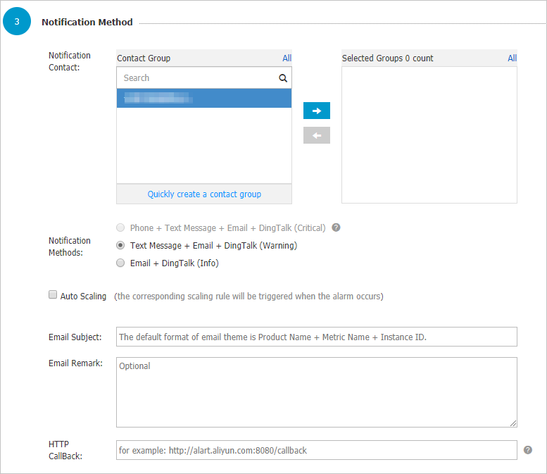 Quickly create an alert group