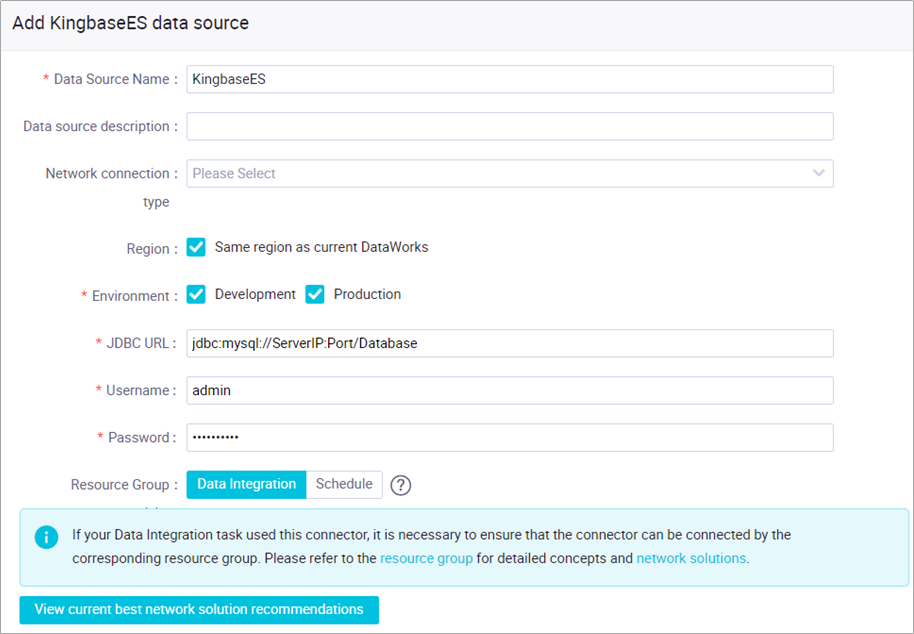 Add KingbaseES data source