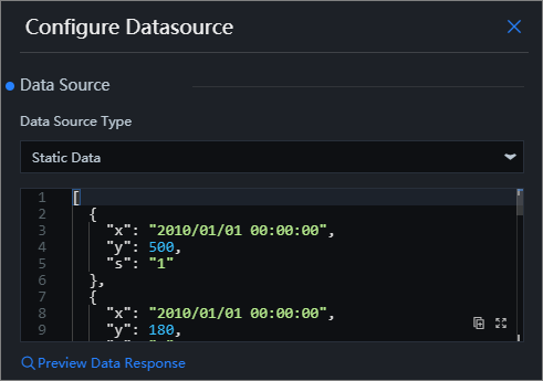 Configure data for the Basic Line Chart widget