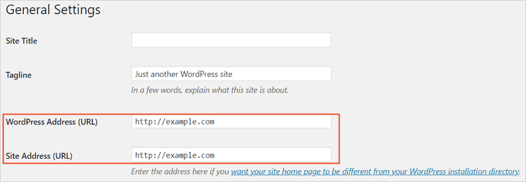 wordpress url