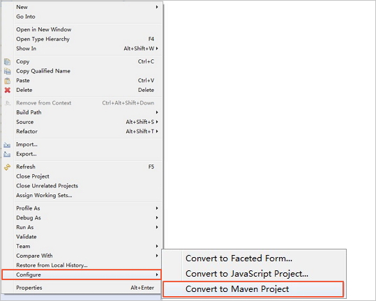 Convert a project