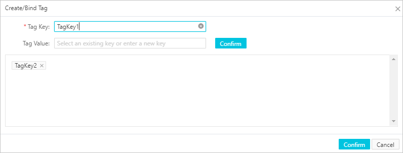 Create/Bind Tag dialog box