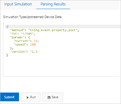 Parsing Results tab