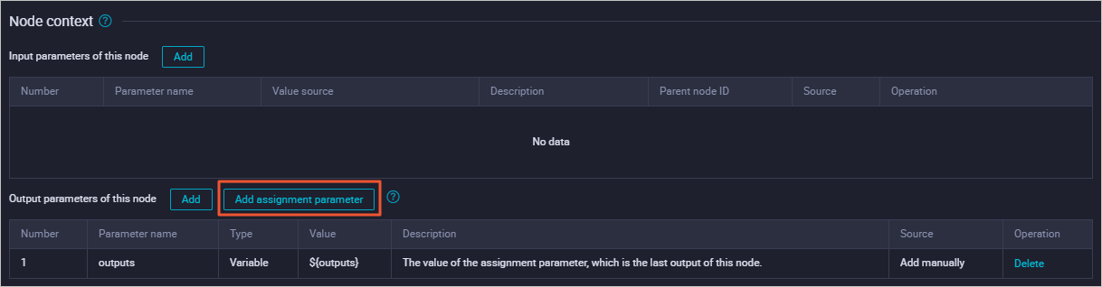 Add assignment parameter