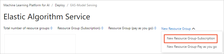 Create a subscription dedicated resource group