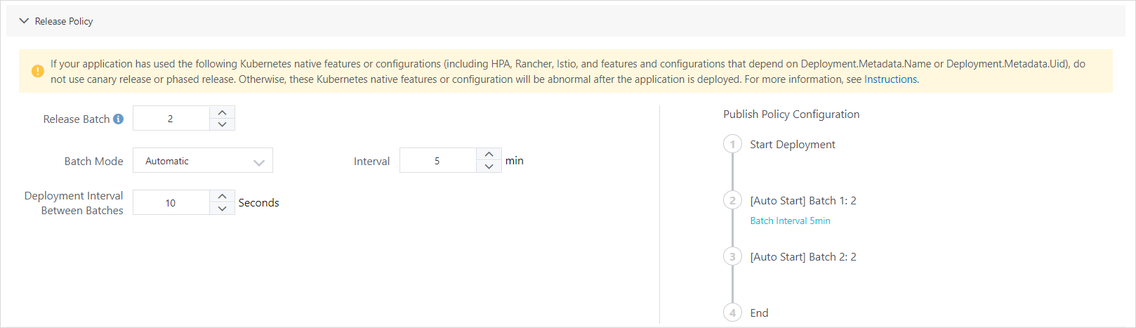 Release policy for the phased release