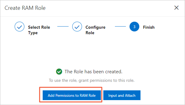 RAM role created