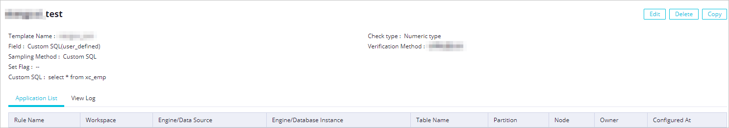 Manage a rule template