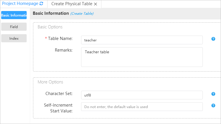 Basic Information tab