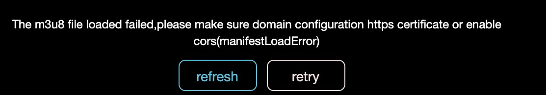Error message of the Flash player