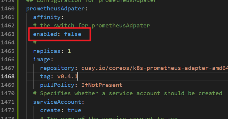 Enable the Prometheus adapter