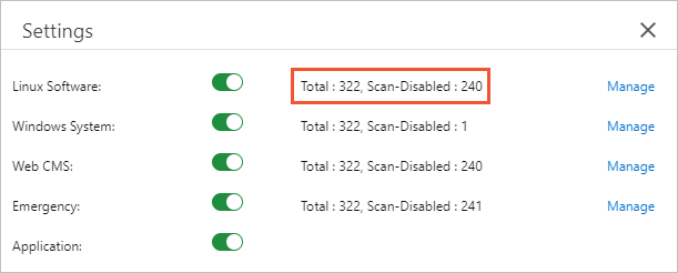 Vulnerability detection disabled