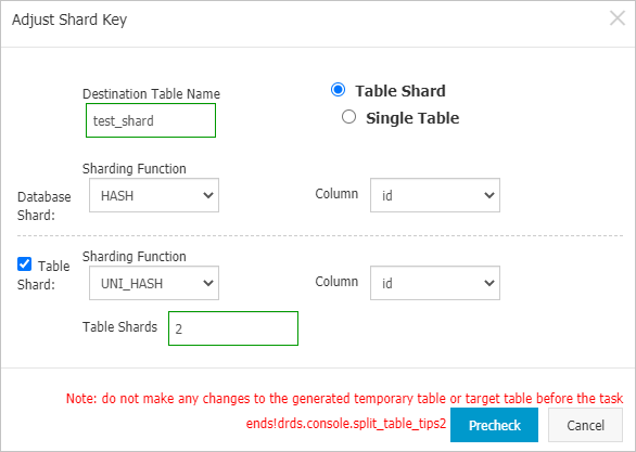 Adjust shard keys