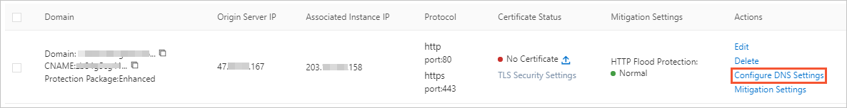 Configure DNS settings