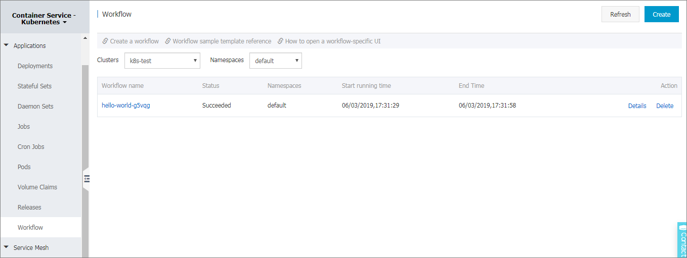 View the created workflow