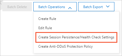Create Session Persistence/Health Check Settings