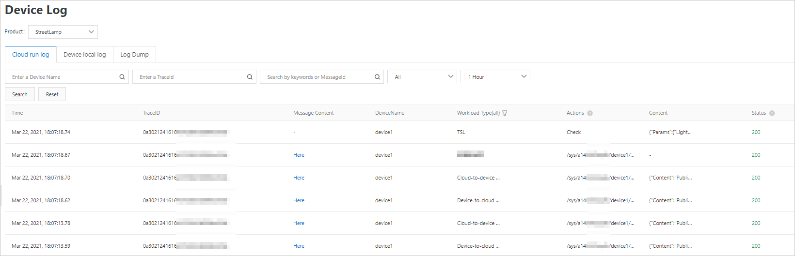 Cloud run log tab