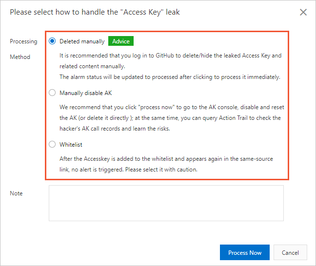 Handle AccessKey pair leaks