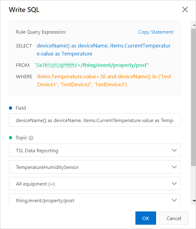 Edit an SQL statement