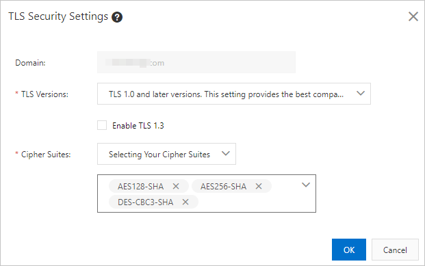 TLS Security Settings