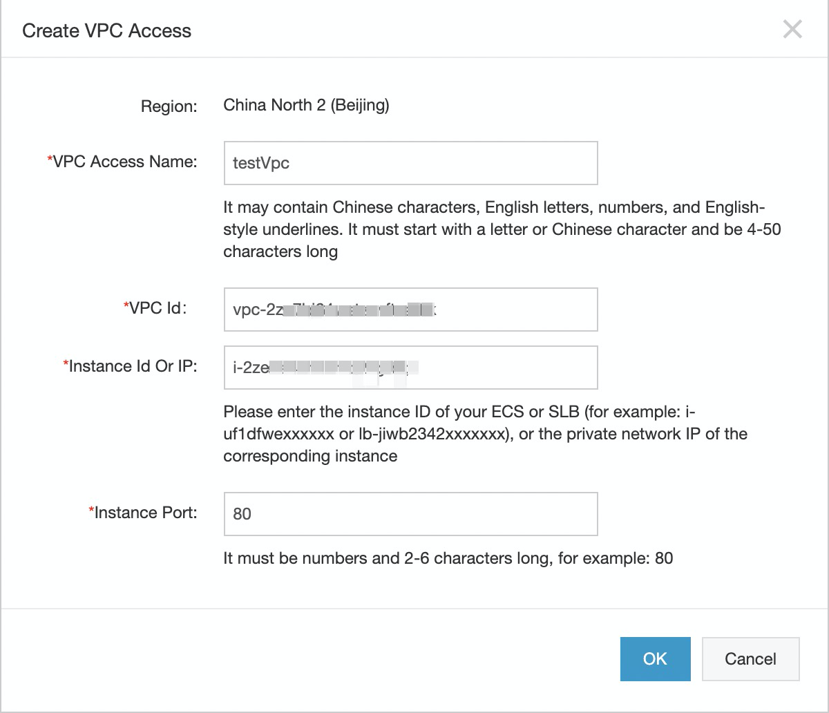 Create VPC access authorization